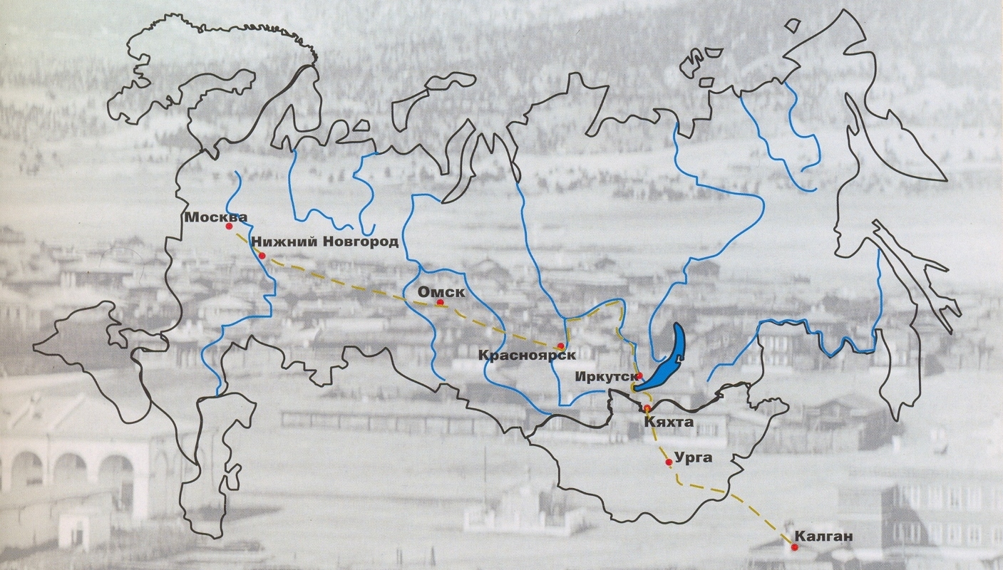 Карта Великого Чайного пути.